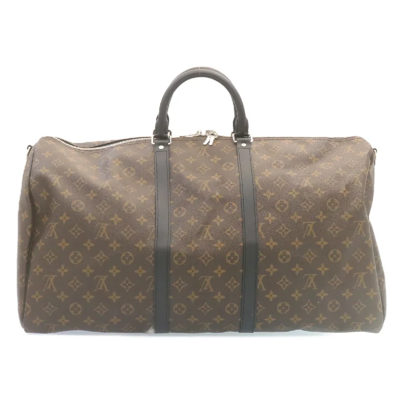 LV Chic Minimalist Bag -LOUIS VUITTON Monogram Macassar Keepall Bandouliere 55 M56714 Auth 28882A