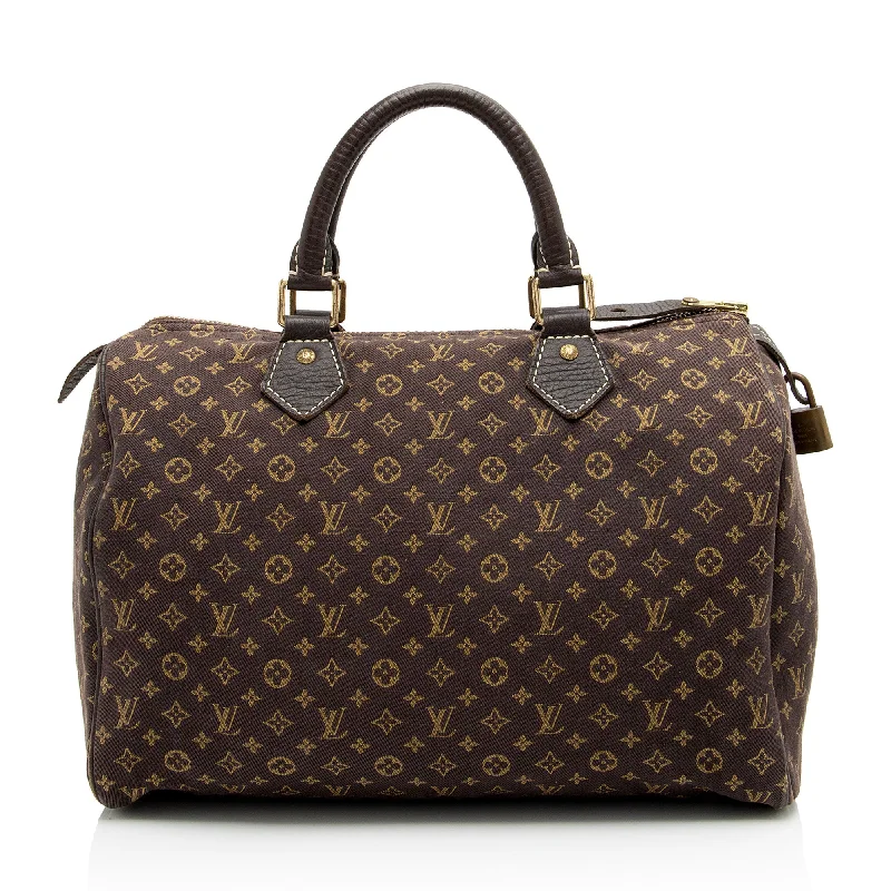 LV Statement Luxury Bag -Louis Vuitton Monogram Mini Lin Speedy 30 Satchel (SHF-zliRMx)