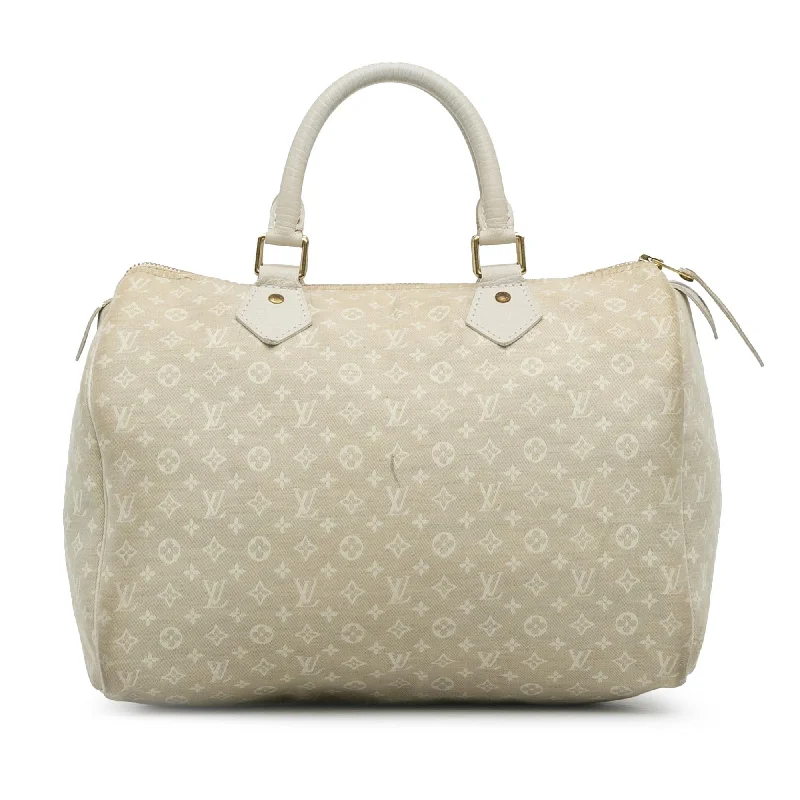 LV Chain Strap Bag -Louis Vuitton Monogram Mini Lin Speedy 30 (SHG-VEqoLJ)