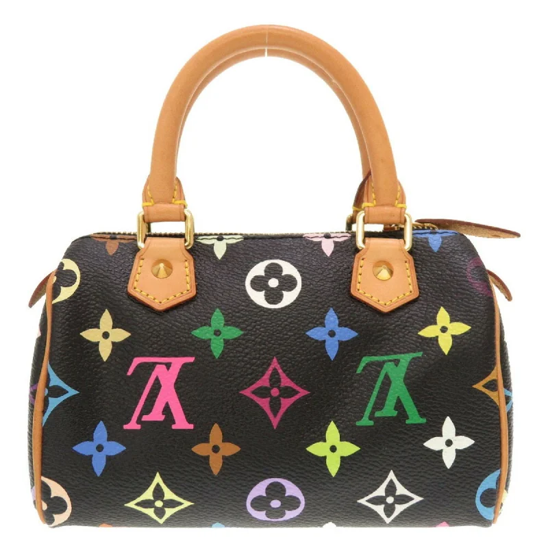 LV Woven Leather Bag -Louis Vuitton Monogram Multicolor Speedy Noir M92644 Handbag Bag Black