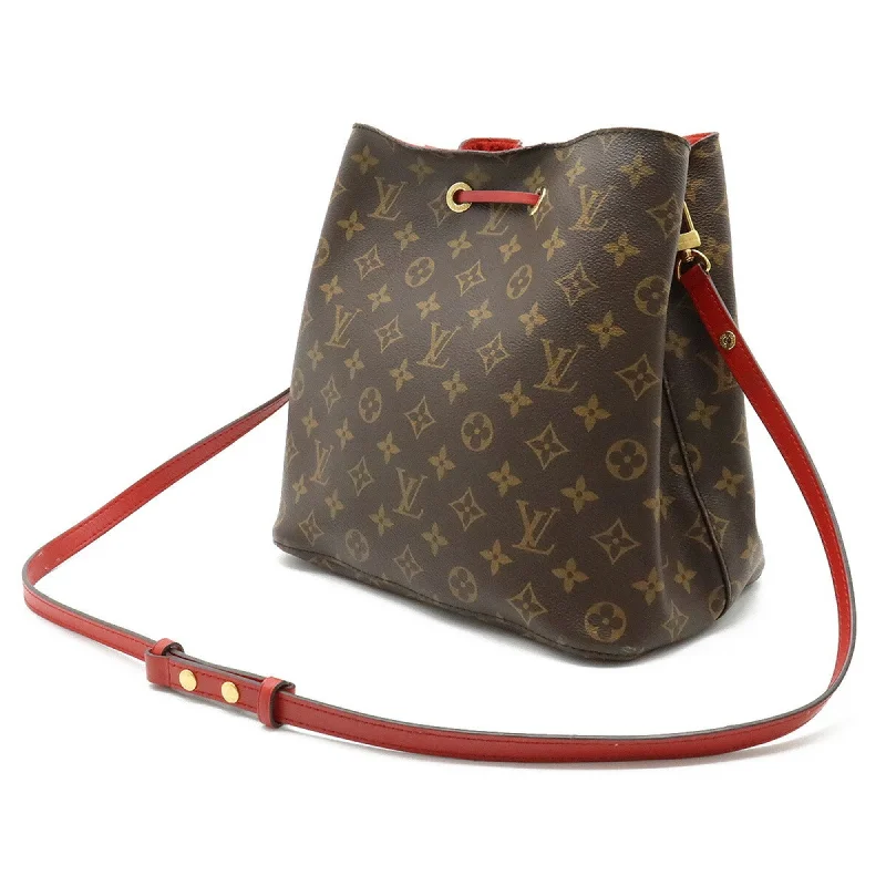 LV Gold Bag -LOUIS VUITTON Monogram Neonoe Shoulder Bag Type Coquelicot Red M44021