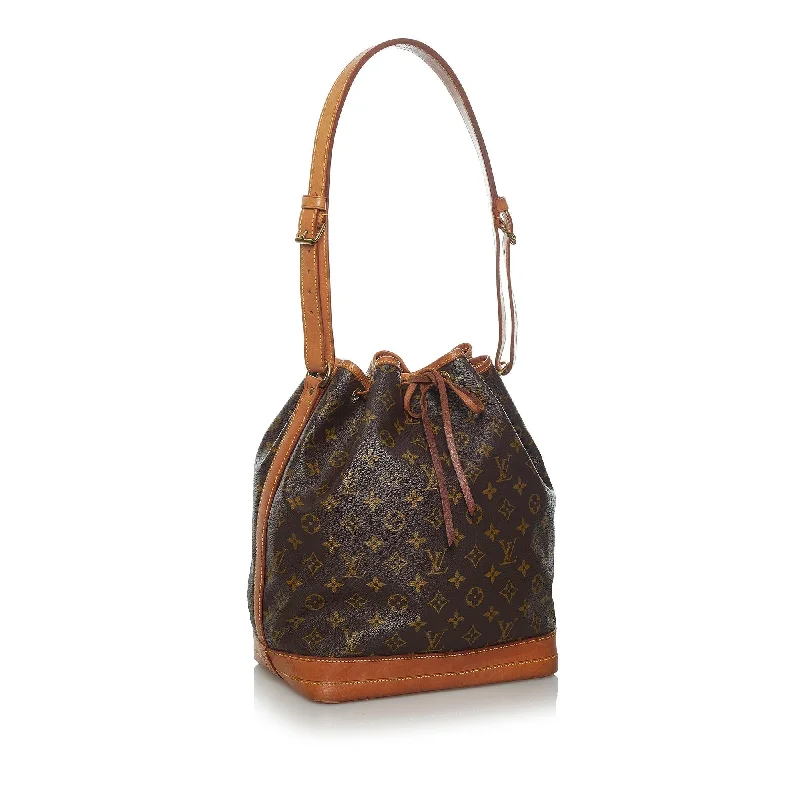 LV Leather Strap Bag -Louis Vuitton Monogram Noe (SHG-34232)