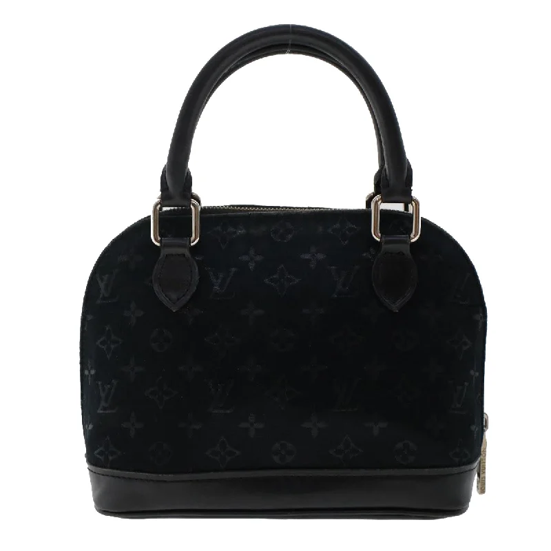 LV Gradient Bag -LOUIS VUITTON Monogram Satin Little Alma Hand Bag Black M92146 LV Auth 49560