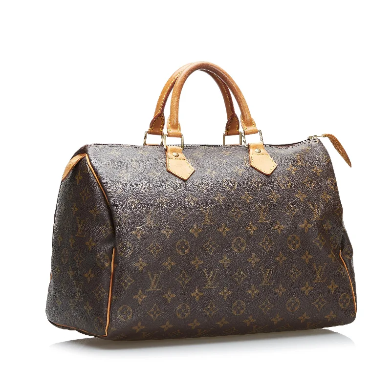 LV Braided Leather Bag -Louis Vuitton Monogram Speedy 35 (SHG-BgF7oq)