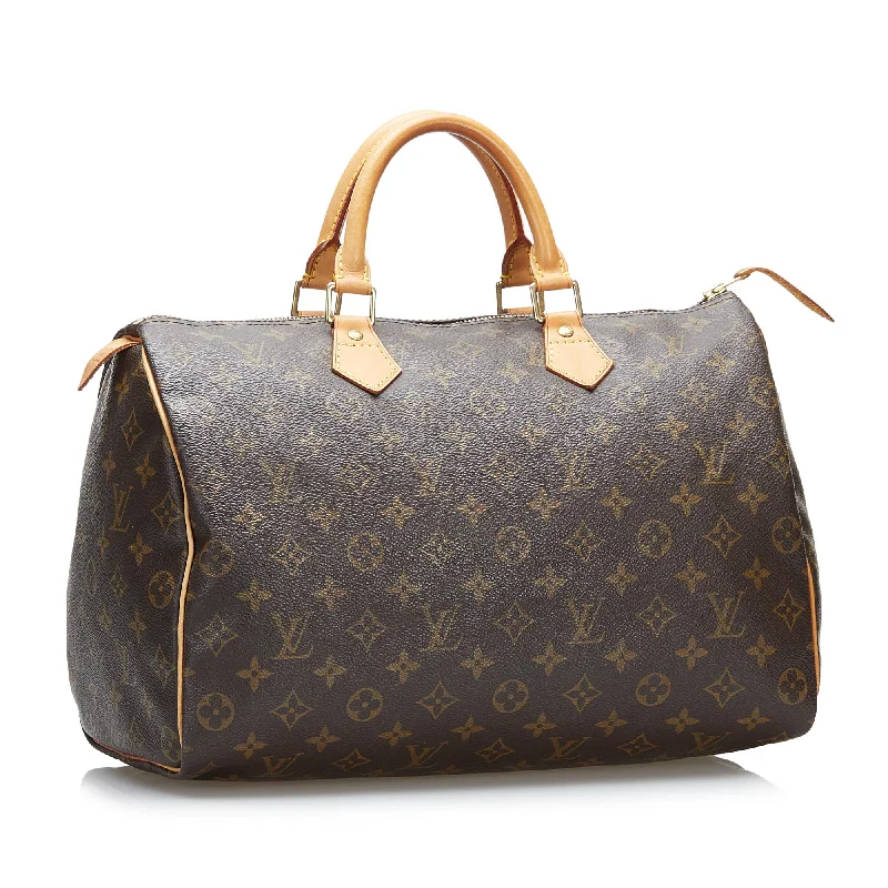 LV Push Lock Bag -Louis Vuitton Monogram Speedy 35 (SHG-djNKTt)