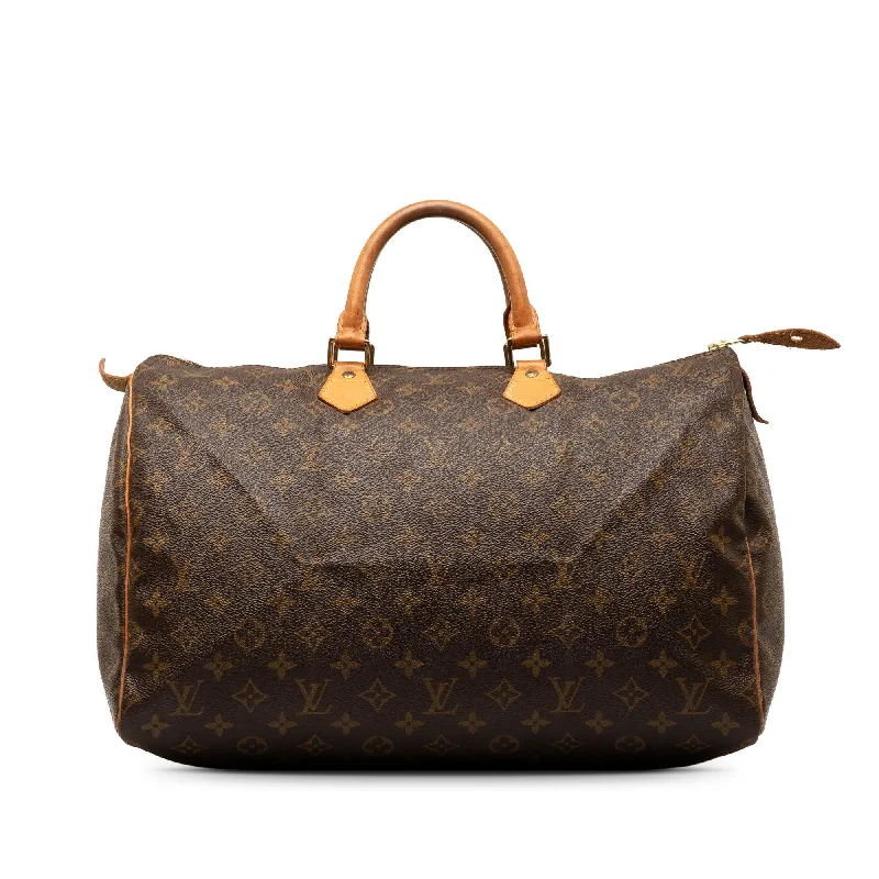 LV Leather Strap Bag -Louis Vuitton Monogram Speedy 40 (SHG-7lvRDI)