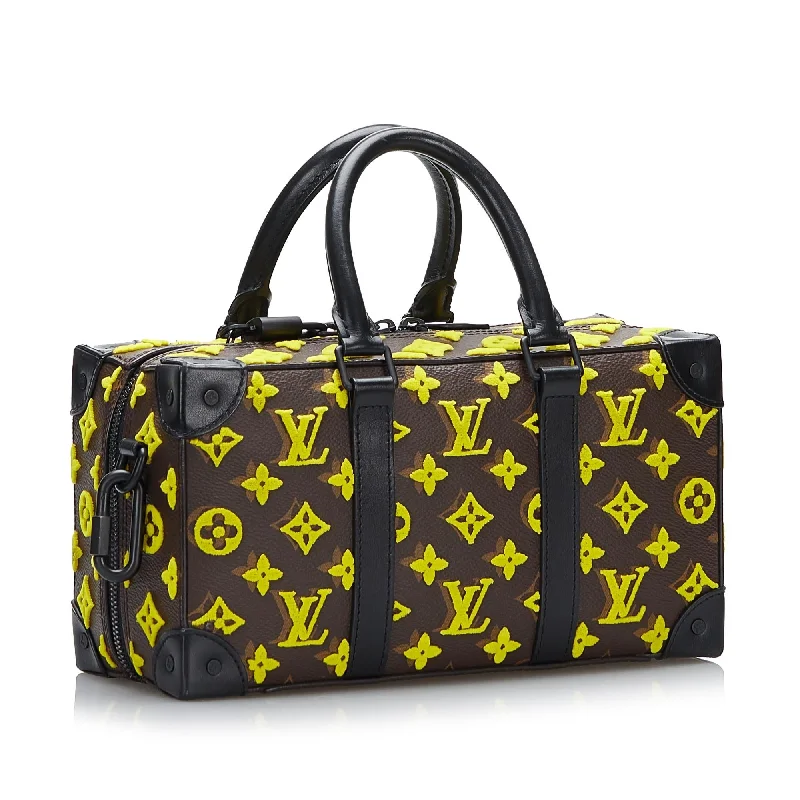 LV Frosted Silver Bag -Louis Vuitton Monogram Tuffetage Speedy Trunk (SHG-FDS9bz)