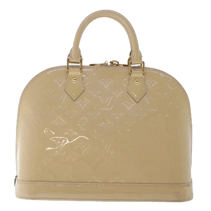 LV Grey Bag -LOUIS VUITTON Monogram Vernis Alma PM Hand Bag 2way Beige M90170 LV Auth 49459