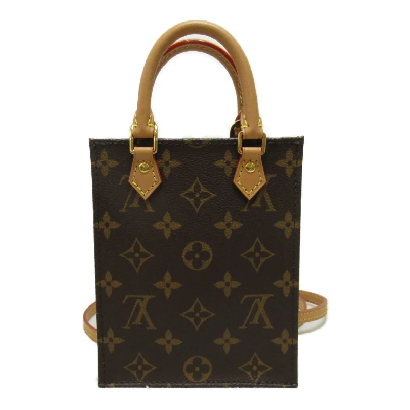 LV Grey Bag -Louis Vuitton Petit Sac Plat Shoulder Bag Brown Monogram PVC coated canvas M81295