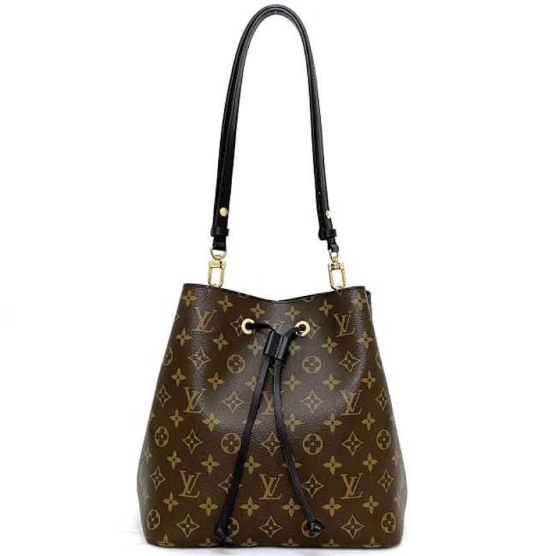 LV Signature Handbag -LOUIS VUITTON Shoulder Bag Neonoe Brown Black Monogram M44020 Canvas Leather MI3169  Bucket Tote 2way Women's LV