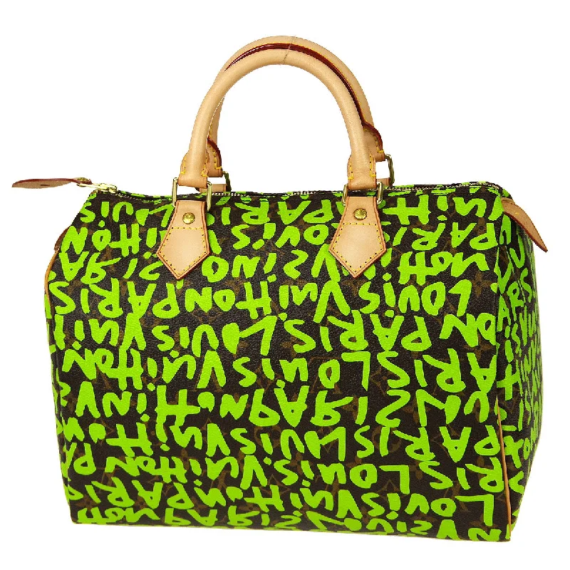 LV Iridescent Bag -LOUIS VUITTON Speedy 30 HandBag Monogram Graffiti Green M93706 78734