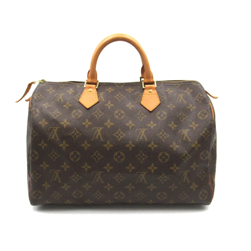 LV Grey Bag -Louis Vuitton Speedy 35 Brown Monogram PVC coated canvas M41524