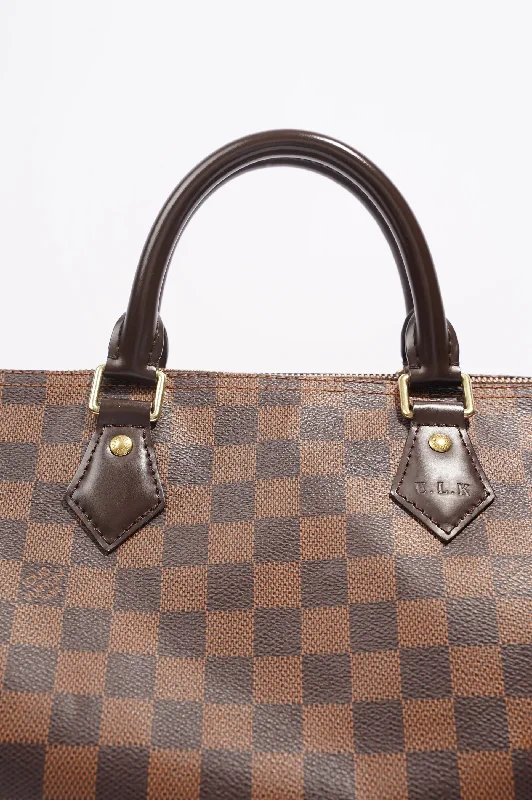 LV Structured Bag -Louis Vuitton Womens Speedy Bag Damier Ebene Canvas 30