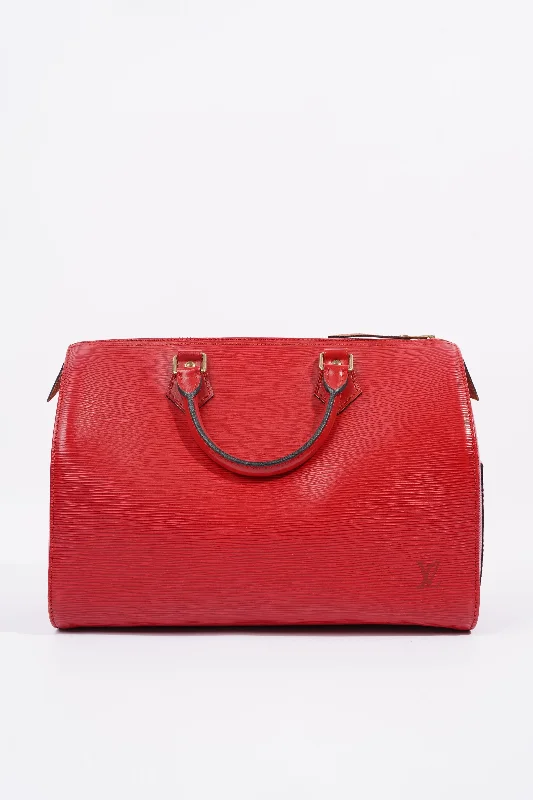 LV Designer Shoulder Bag -Louis Vuitton Womens Vintage Speedy 30 Bag Red Epi Leather