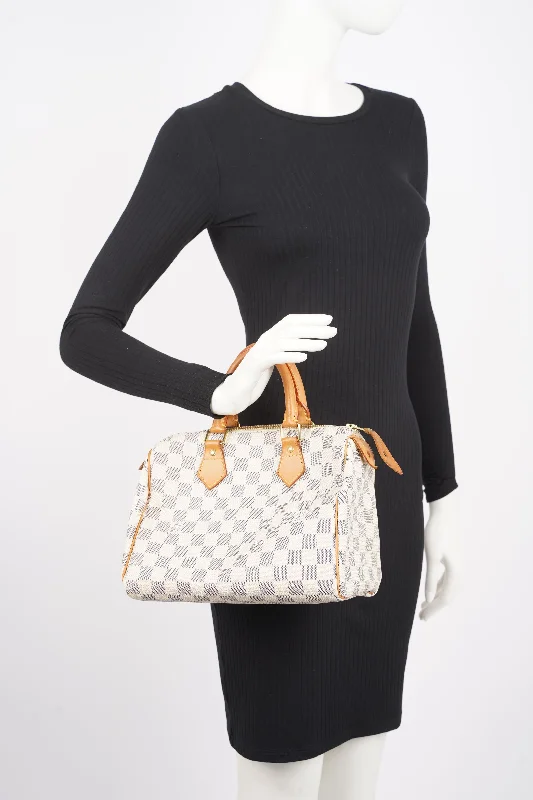 LV Winter Bag -Louis Vuitton Womens Speedy Damier Azur 25