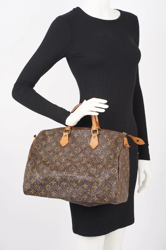 LV Monogram Embossed Bag -Louis Vuitton Womens Speedy Monogram Canvas 35