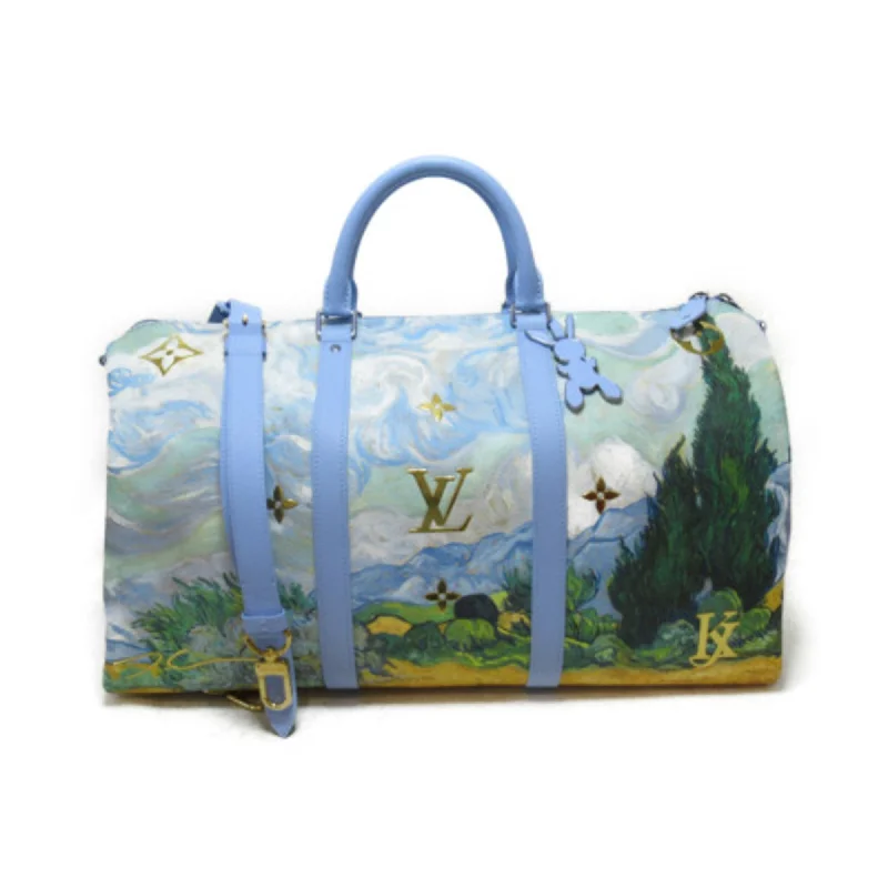 LV Navy Blue Bag -Louis Vuitton Van Gogh Keepall Bandouliere 50 Blue PVC coated canvas Masters collection M43347