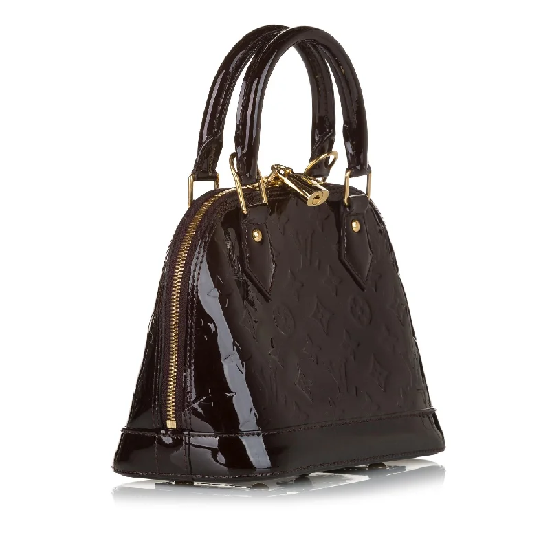 LV Black and Gold Bag -Louis Vuitton Vernis Alma BB (SHG-34119)