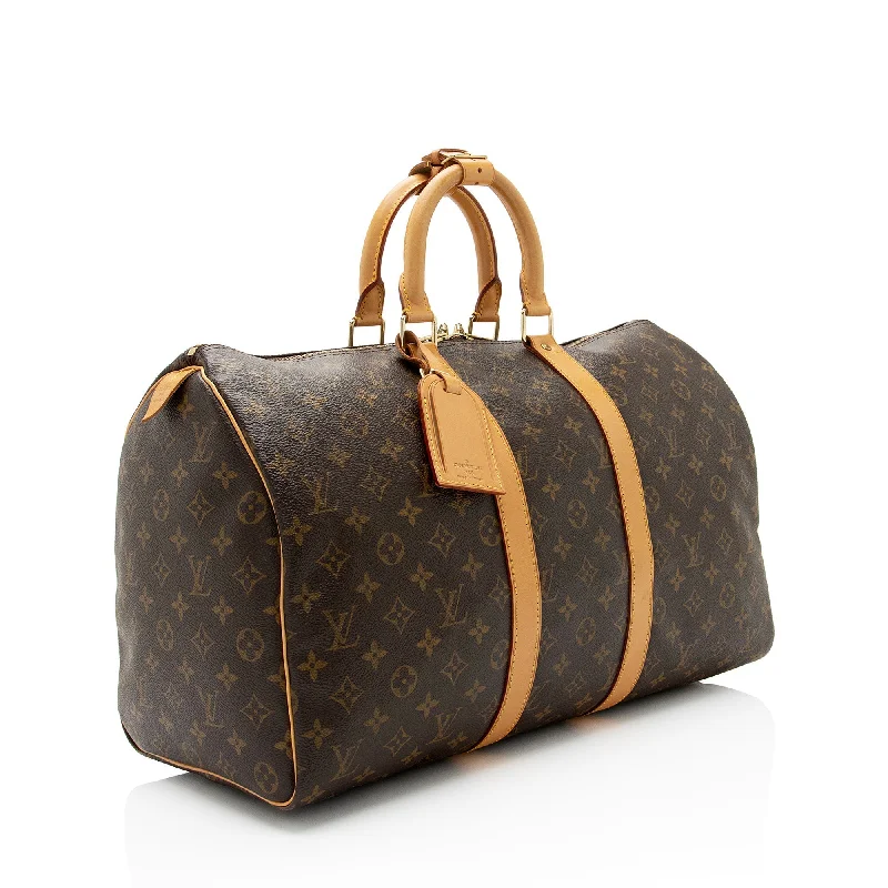 LV Soft Pink Bag -Louis Vuitton Vintage Monogram Canvas Keepall 45 Duffle Bag (SHF-YAHzBU)