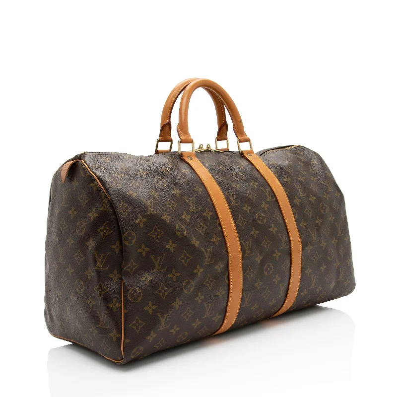 LV Embroidered Bag -Louis Vuitton Vintage Monogram Canvas Keepall 50 Duffle Bag (SHF-eII6TM)