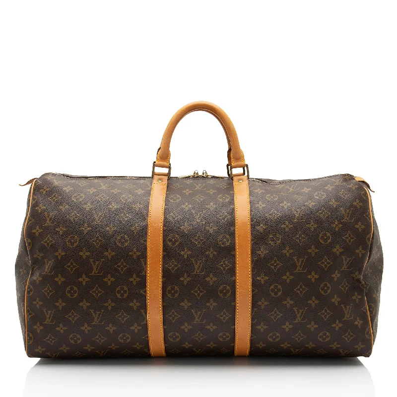 LV Blush Pink Bag -Louis Vuitton Vintage Monogram Canvas Keepall 55 Duffle Bag (SHF-4cGeiE)