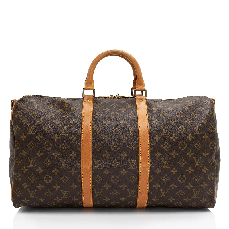 LV Fashion Week Bag -Louis Vuitton Vintage Monogram Canvas Keepall Bandouliere 50 Duffle Bag (SHF-ltytWp)