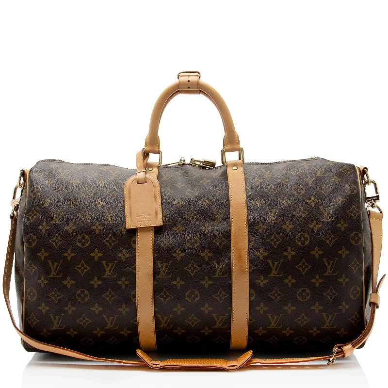 LV Metallic Bag -Louis Vuitton Vintage Monogram Canvas Keepall Bandouliere 50 Duffle Bag (SHF-s1qS6I)