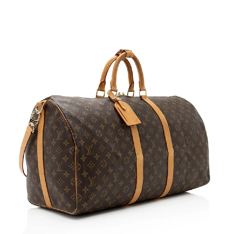 LV Slouchy Bag -Louis Vuitton Vintage Monogram Canvas Keepall Bandouliere 55 Duffle Bag (SHF-21161)