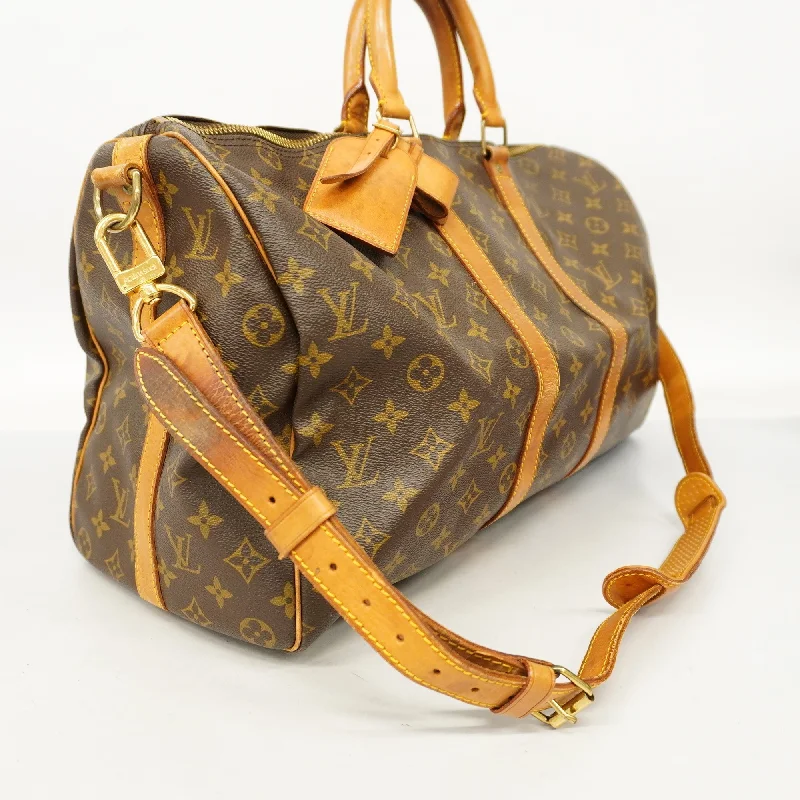 LV Damier Ebene Bag -Louis VuittonAuth  Monogram Keepall Bandouliere 45 M41418 Unisex Boston Bag